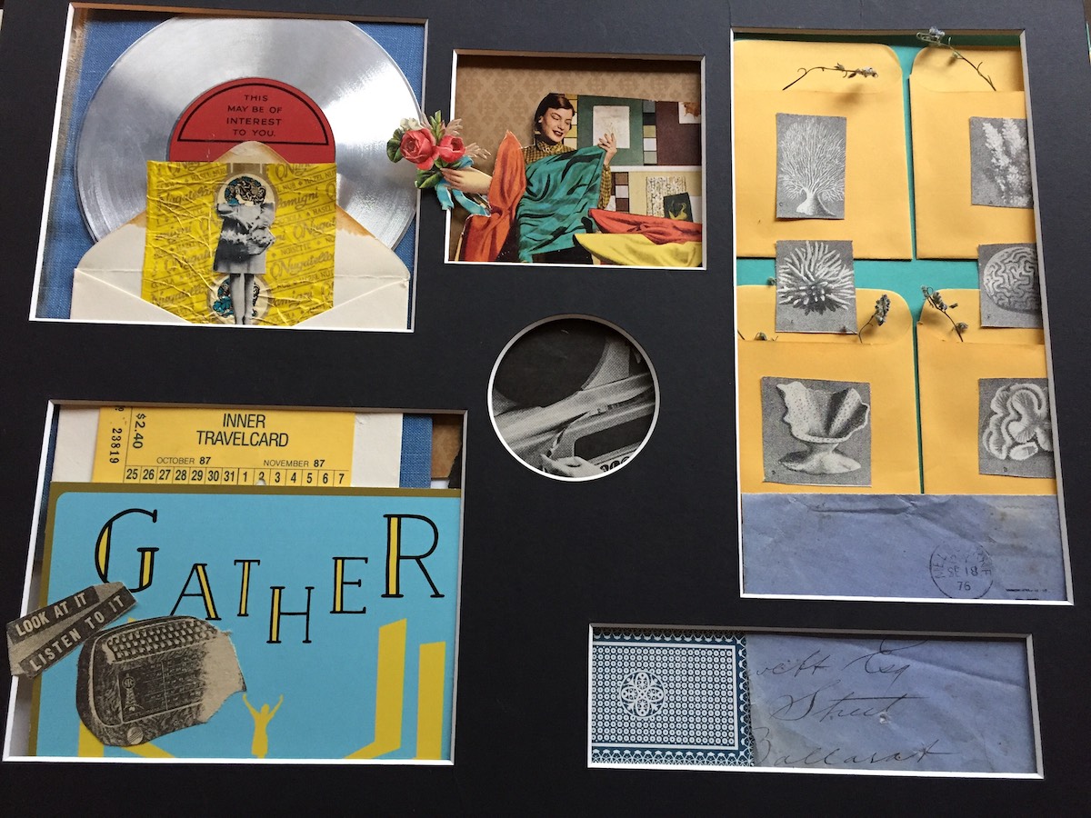 Amy's collage for Episode 6: Collecting using things found in books