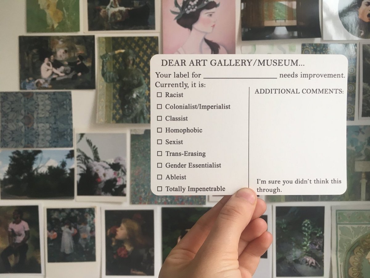 Alice Procter Uncomfortable Art Tours postcard